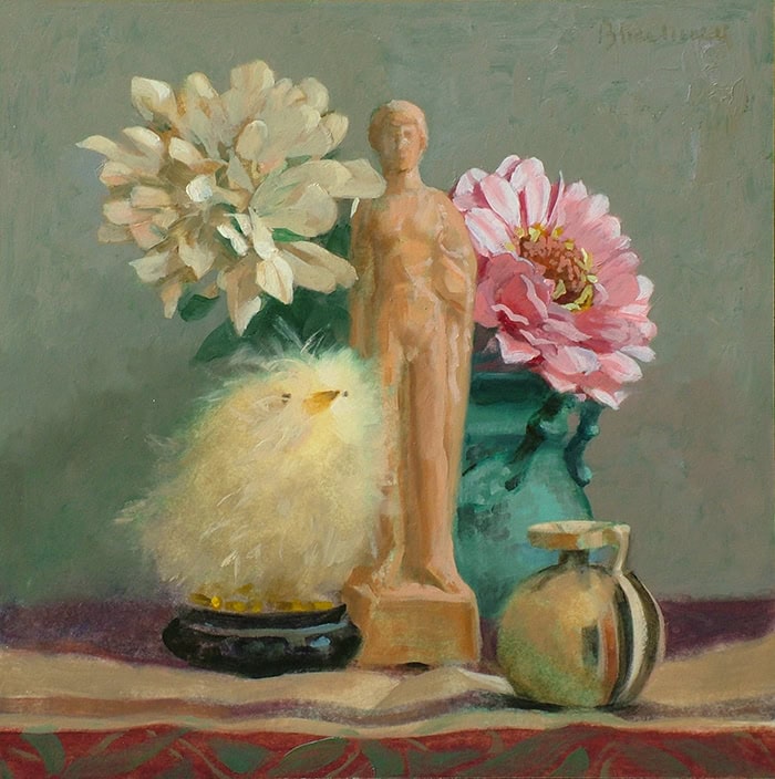 Thomas S. Buechner "The Hellenistic World" 10x10 oil $2,200.