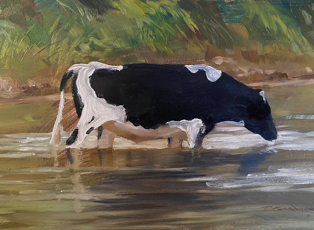 Tom Gardner "Holstein" 5x7 oil $275. SOLD