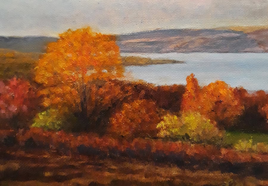 Lin Gardner "Keuka Autumn Study" 5x7 oil $250. SOLD