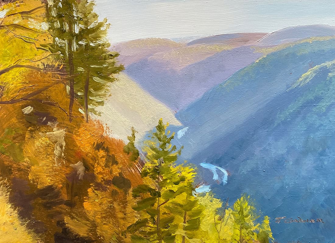 Tom Gardner "Pennsylvania Grand Canyon" 5x7 oil $275.