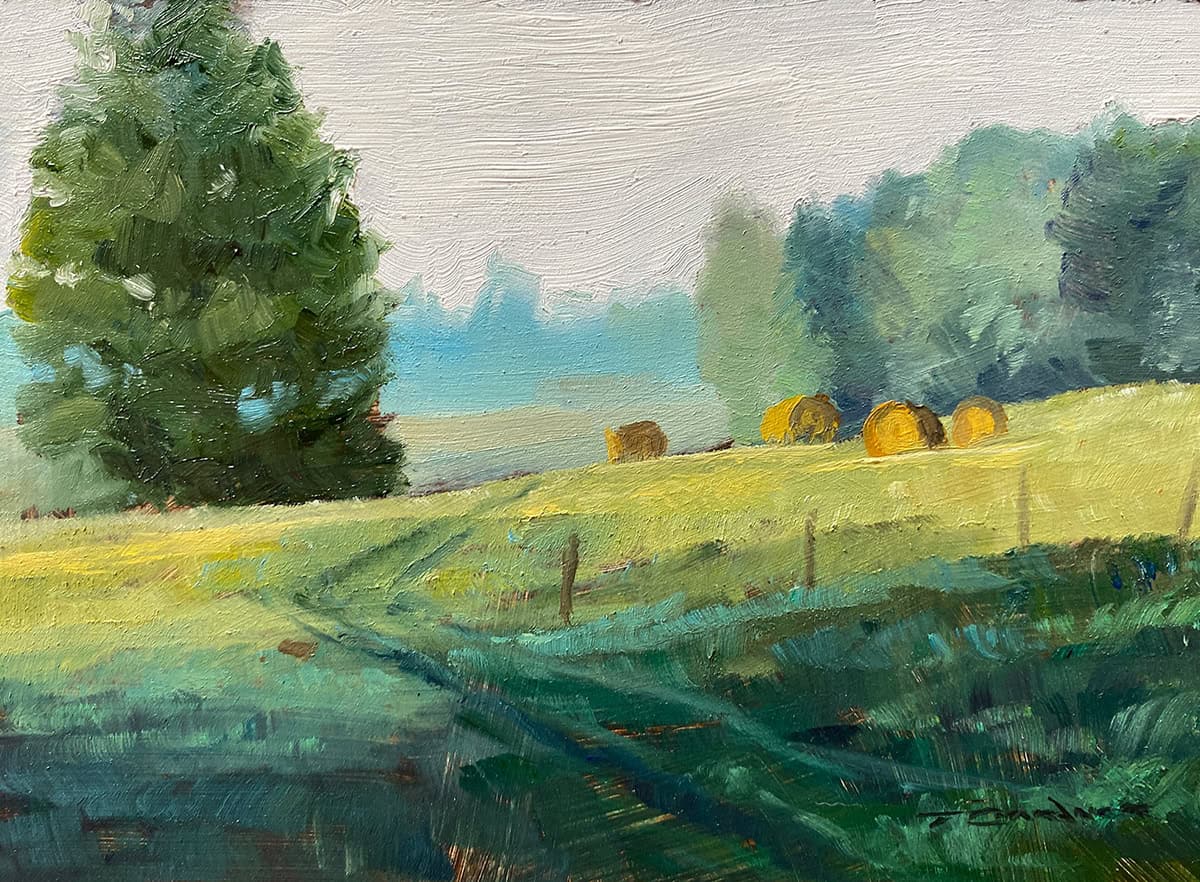 Tom Gardner "Road to the Cabin" 5x7 oil $275. SOLD