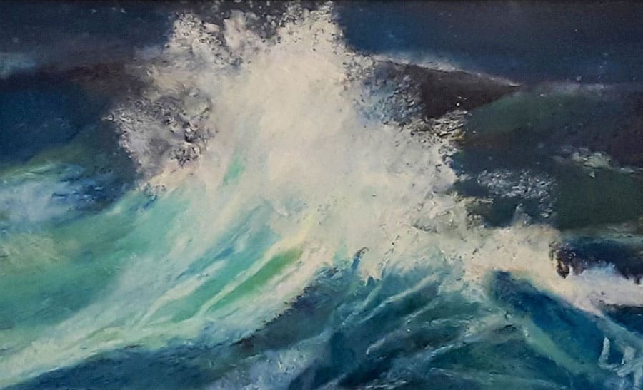 Linda Hansee "Energy in the Wave" 3x5 pastel $195.