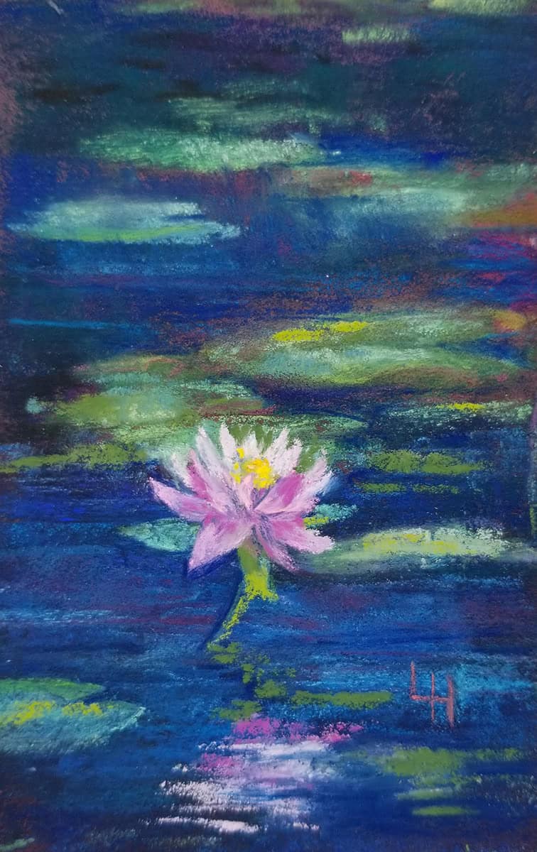 Linda Hansee "Pink Lily" 5x3 pastel $195.