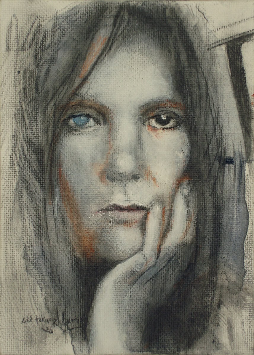 Edd Tokarz Harnas "Telephone" 7x5 pencil/acrylic $80. SOLD