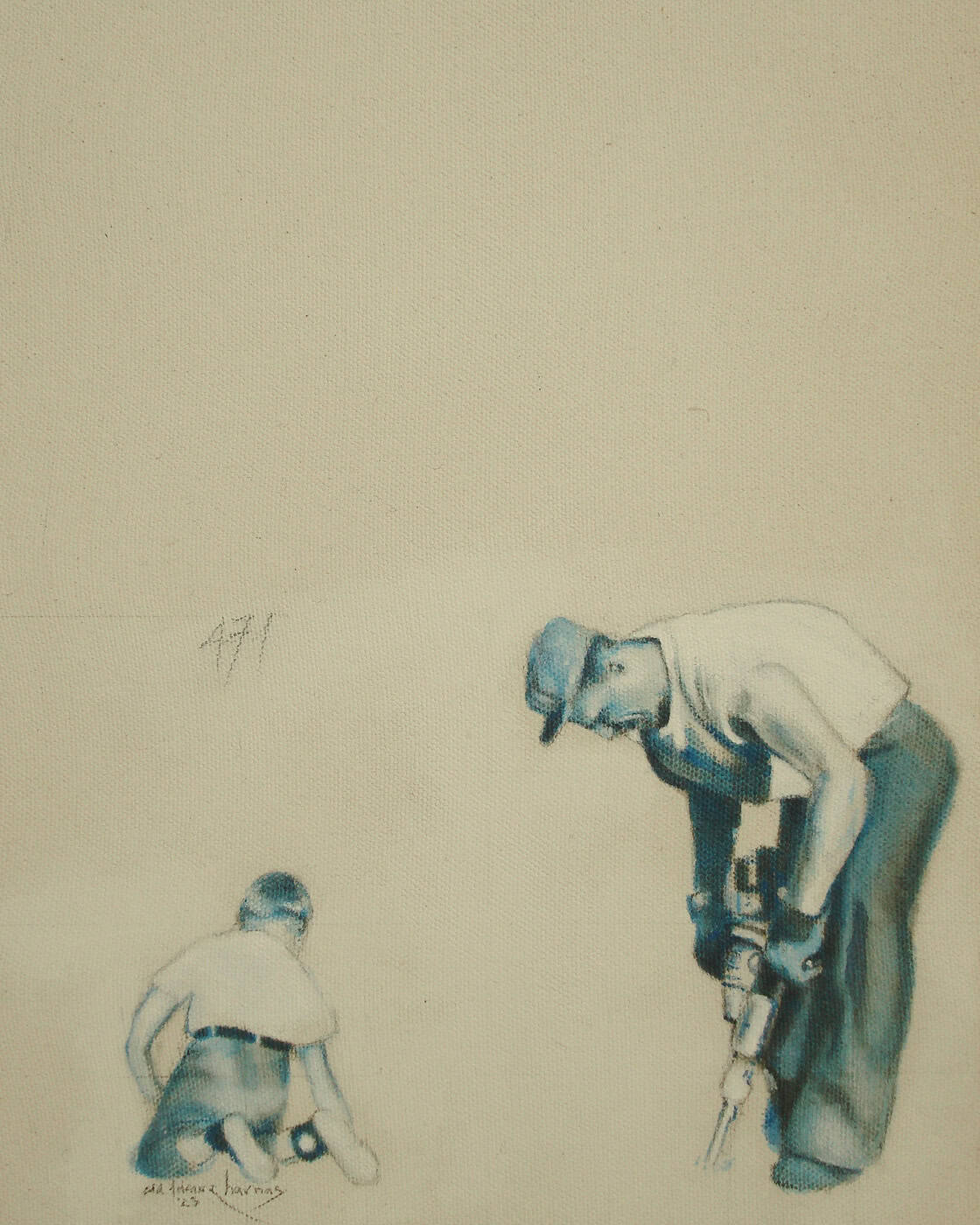 Edd Tokarz Harnas "The Pareto Principle" 10x8 mixed media artwork on gallery wrapped canvas $170.