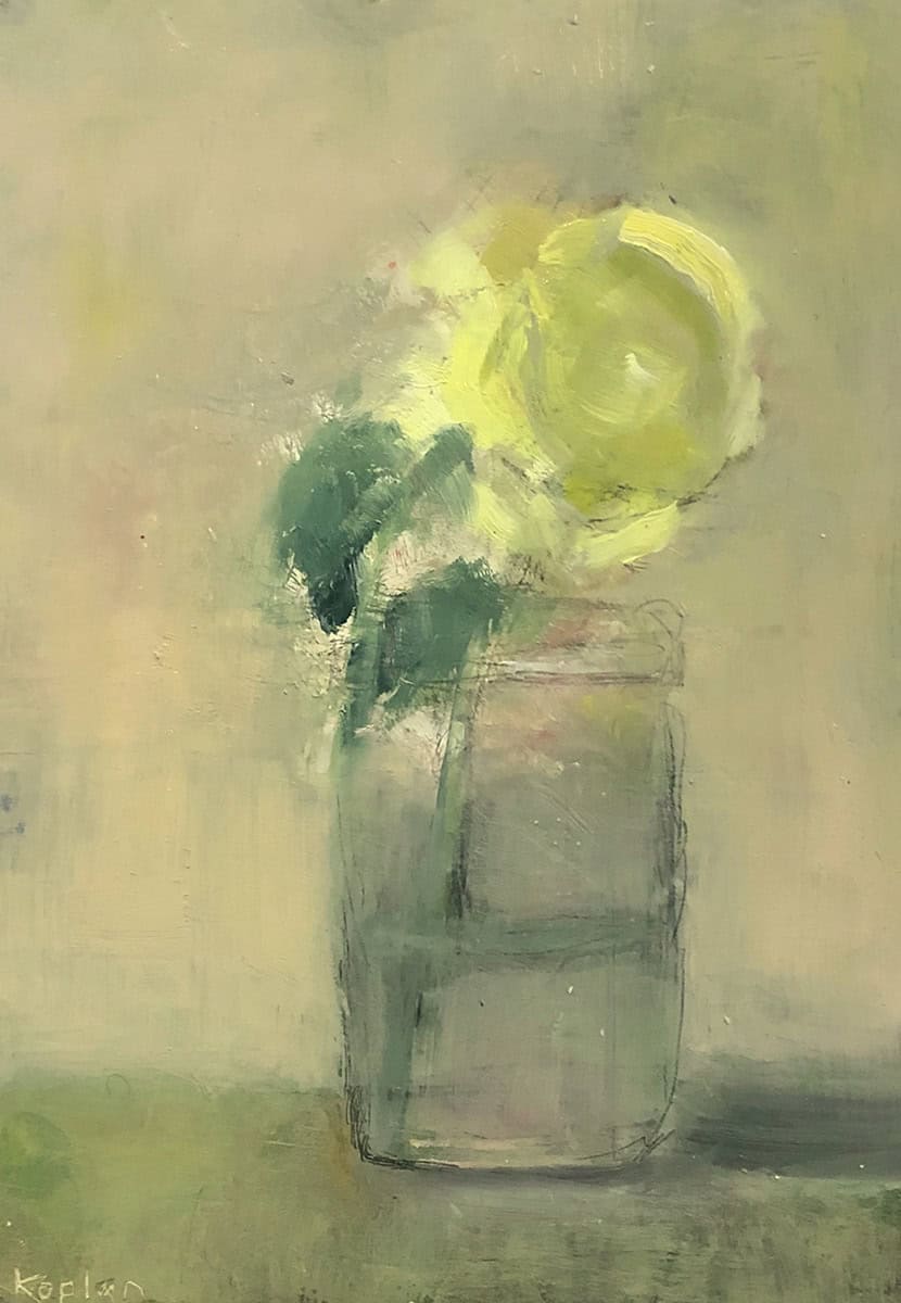 Ileen Kaplan "Single Yellow Rose" 7x5 oil $290. SOLD