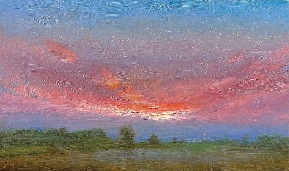 Joseph A. Miller "Distant Lights" 5x8 oil $600.