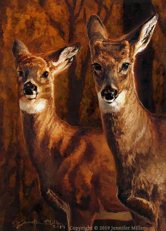 Jennifer Miller "Troublemakers" 7x5 oil $375. SOLD