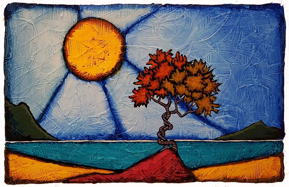 GC Myers "Danse d'amour" 5x8 acrylic/paper SOLD