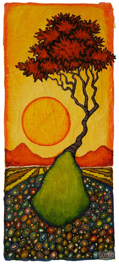GC Myers "Fleurs du Soleil" 7x3 acrylic/paper SOLD