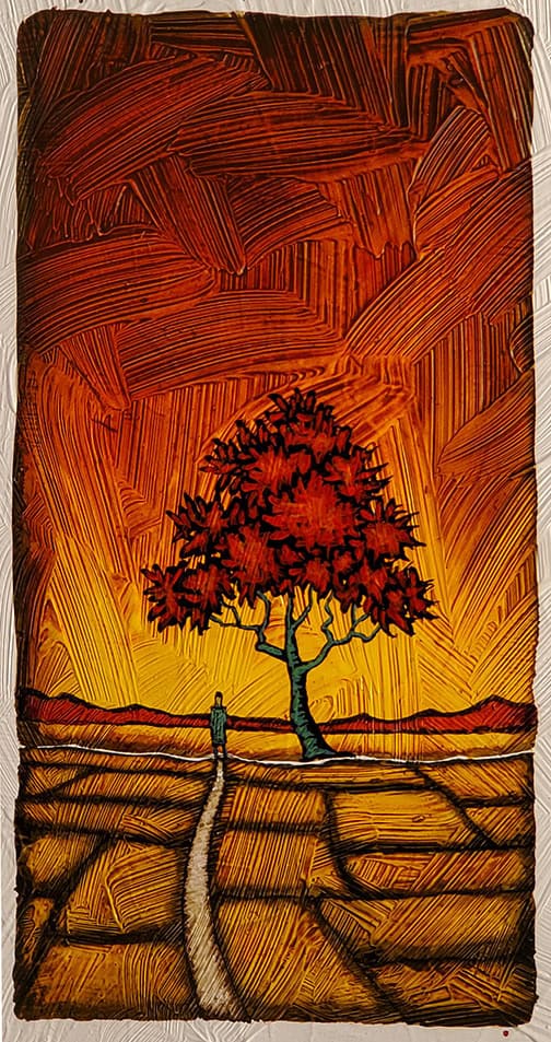 GC Myers "Lay My Burden Down" 8x4 acrylic/paper SOLD