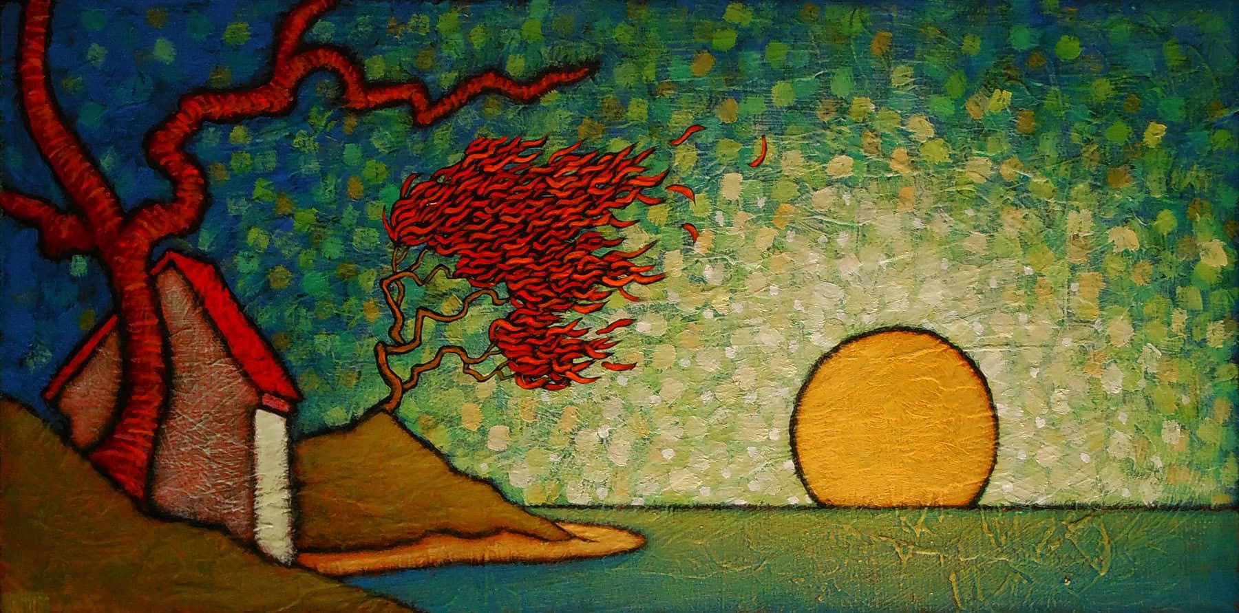 GC Myers "Offered to the Wind" 10x20 acrylic/panel $ Inquire