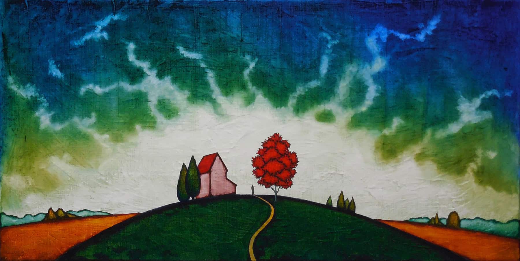 GC Myers "The Welcome Tree" 12x24 acrylic/canvas $ Inquire