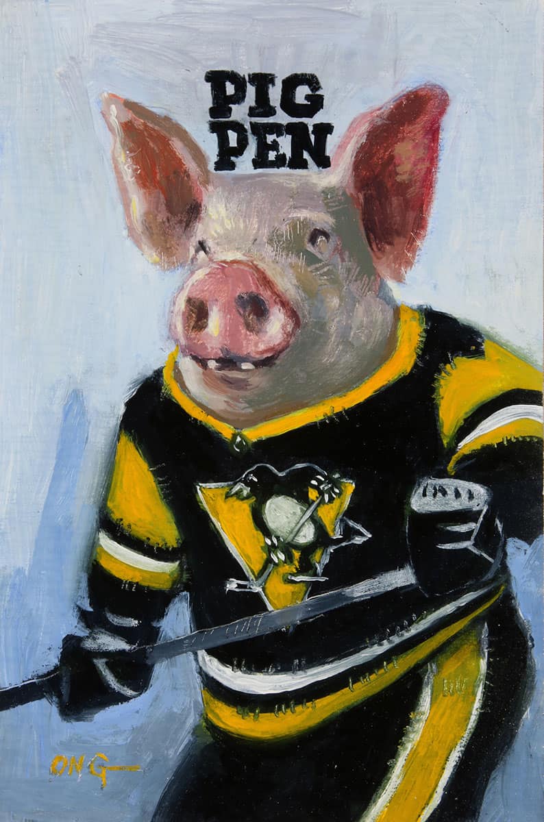 Wilson Ong "Pig Pen" 6x4 oil/board $230.