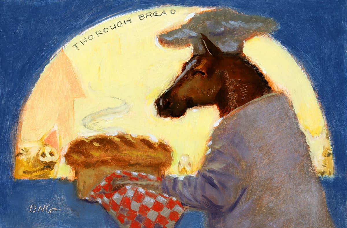 Wilson Ong "Thorough Bread" 4x6 oil/board $230.