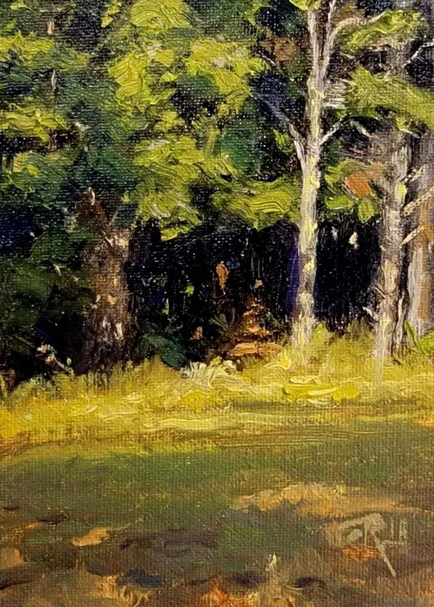 James Ramsdell "Edge of the Woods" 7x5 oil $150.