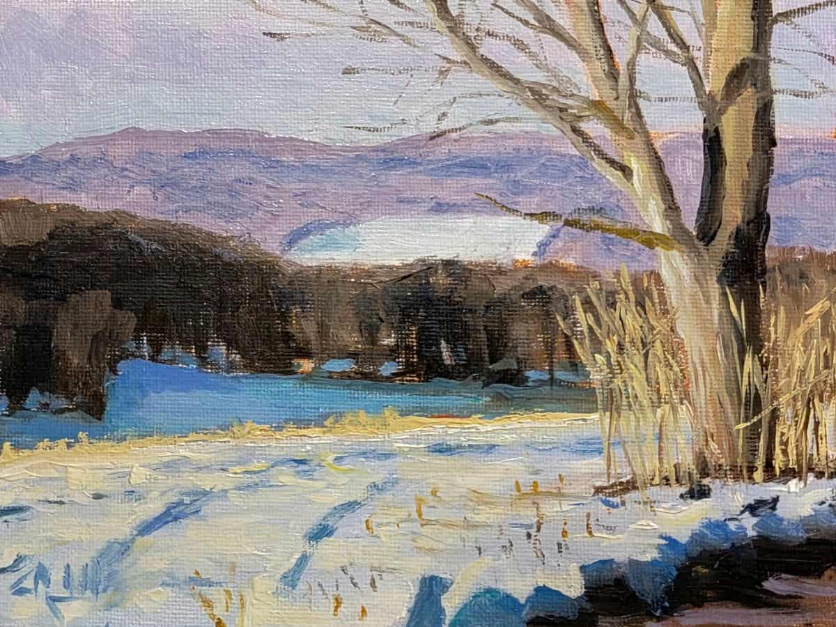 James Ramsdell "Winter's Moon" 5x7 oil $150. SOLD