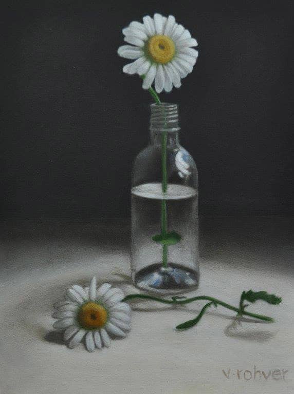 Valorie Rohver "June Daisies" 8x6 oil Inquire