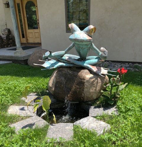 James Seaman "Meditating Frog" mixed media sculpture $ Inquire