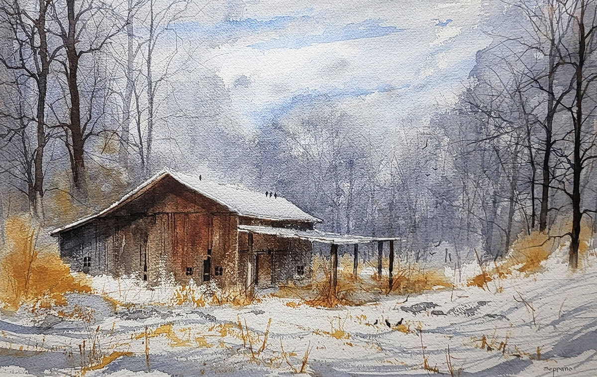 Judy Soprano "Henry's Toolshed" 13x21 watercolor $450. SOLD