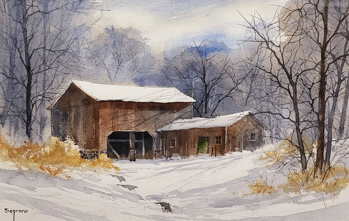Judy Soprano "Long Shadows" 14x21 watercolor $400. SOLD