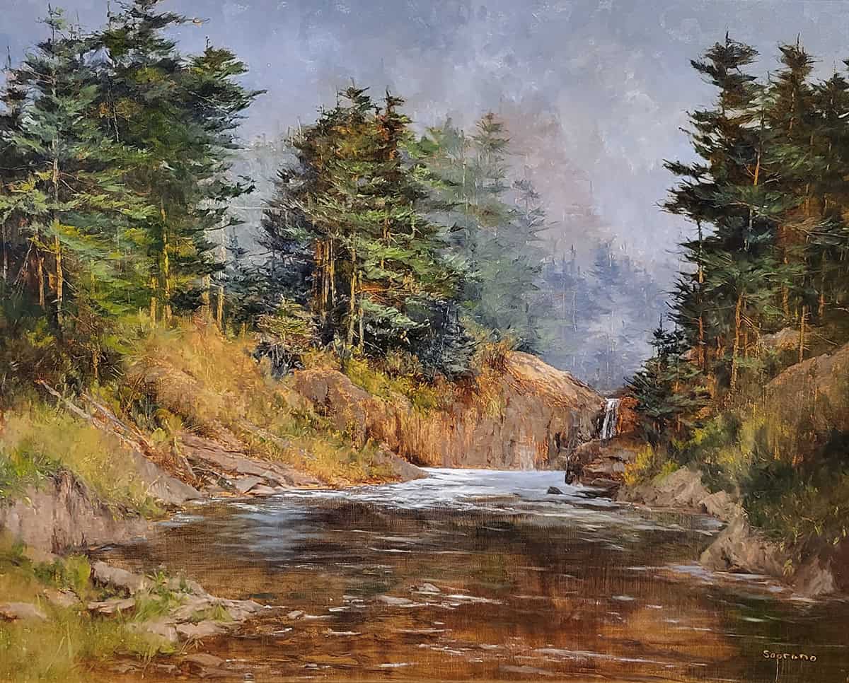 Judy Soprano "Vermont Stream" 24x30 oil $1,400. SOLD