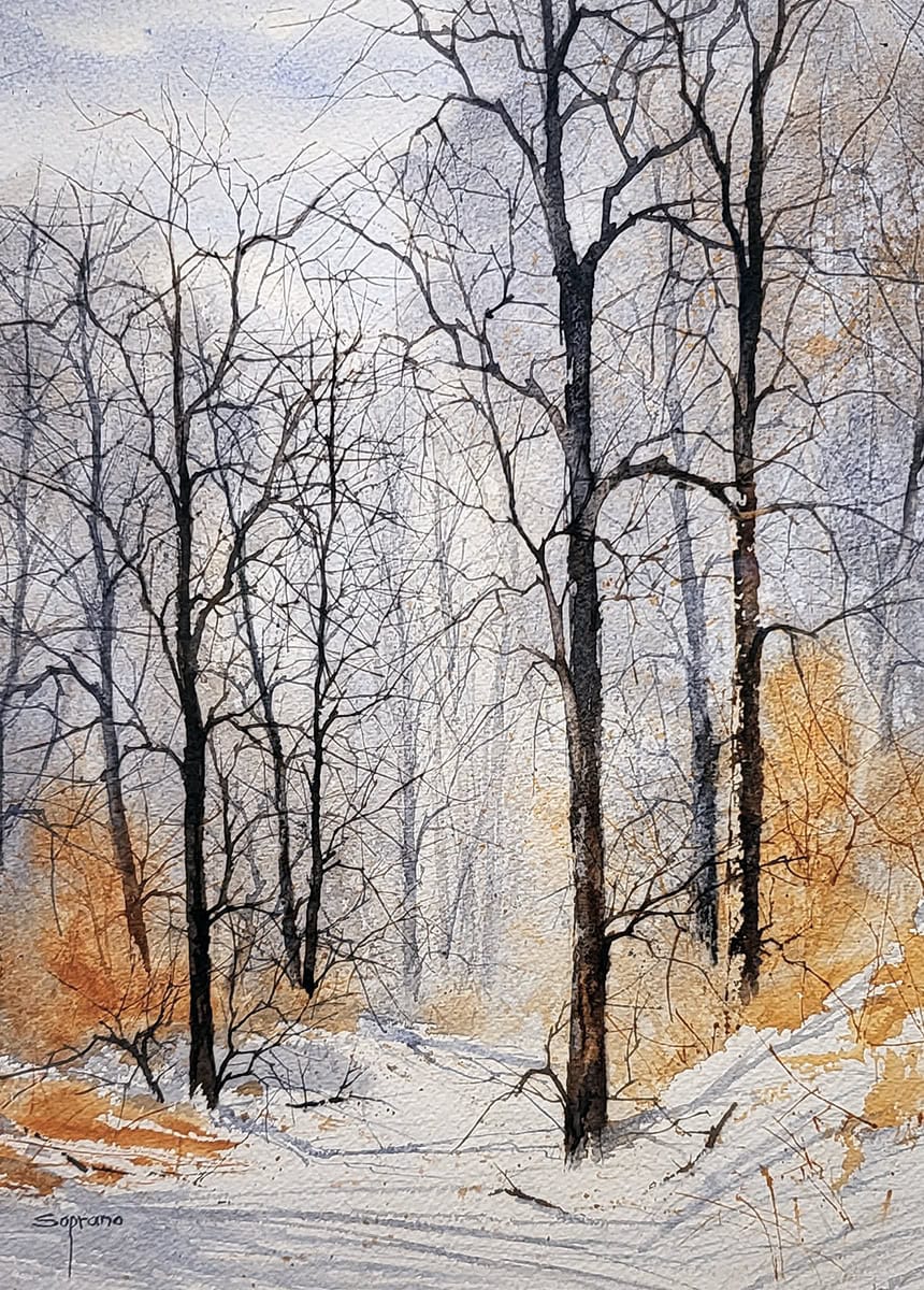 Judy Soprano "Winter Solace" 15x11 watercolor $375. SOLD