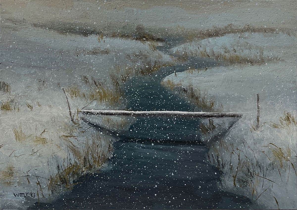 Sean Witucki "Close to the Cold Bridge" 5x7 oil $500.