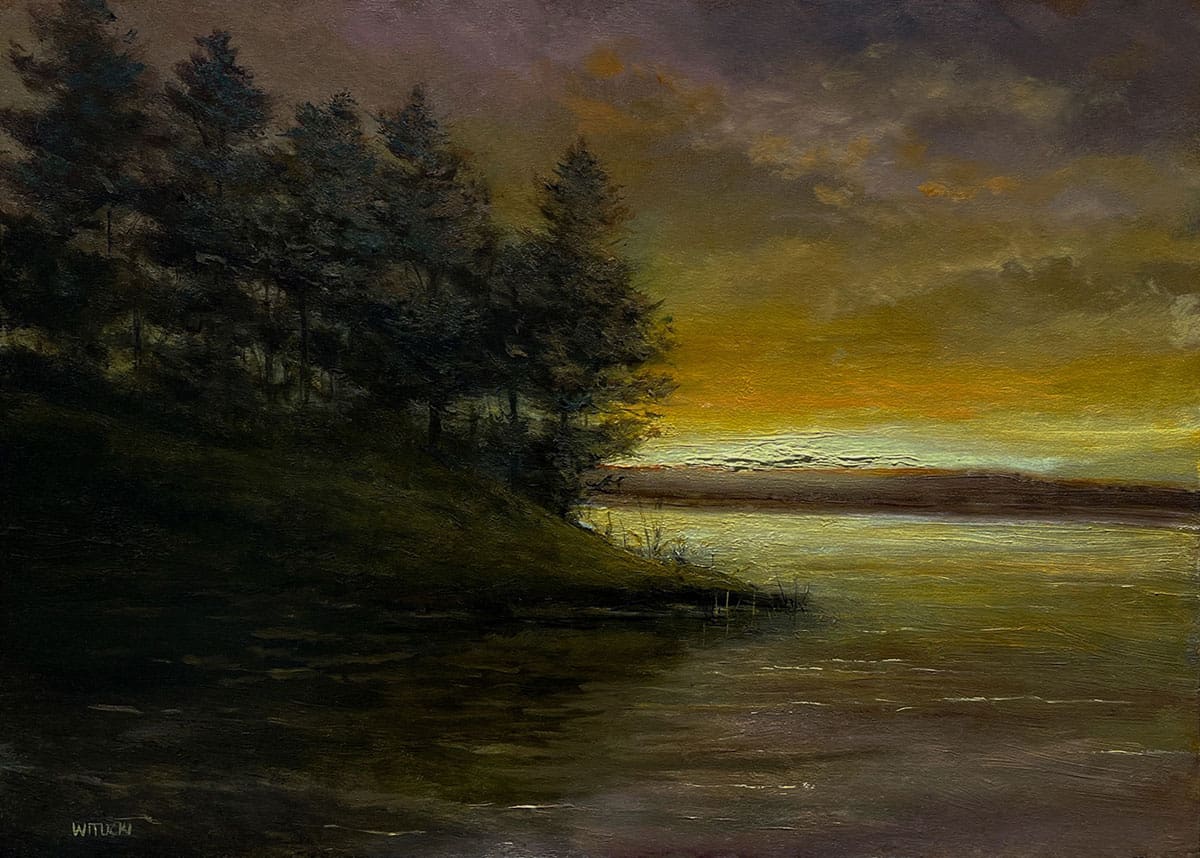 Sean Witucki "Contrasting Waters" 9x12 oil $1,150.