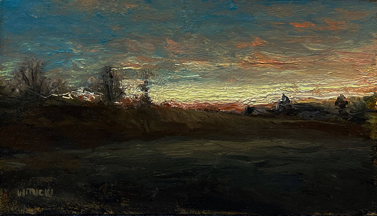 Sean Witucki "Moment of Pause" 2x4 oil $200. SOLD