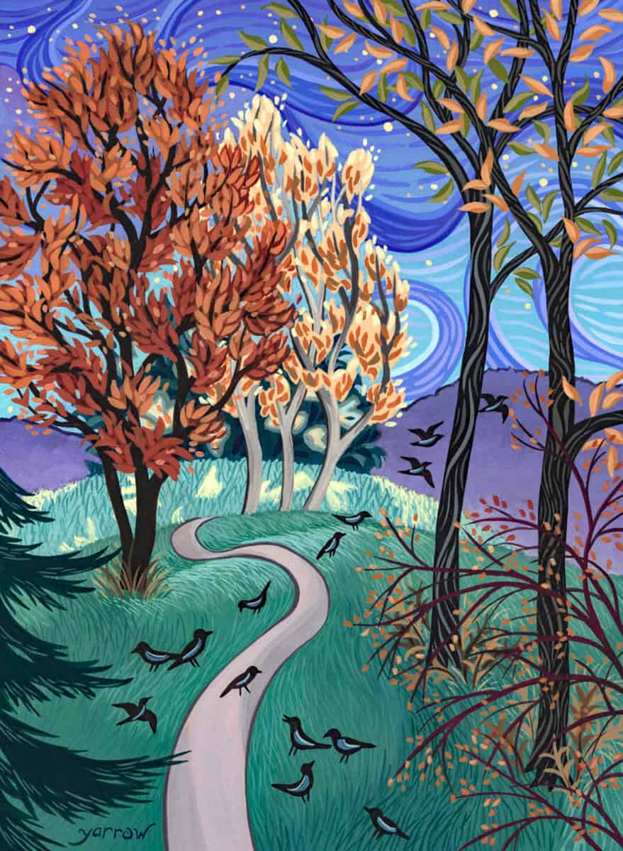 Wynn Yarrow "Off and Away" 12x8 acrylic gouache $950.
