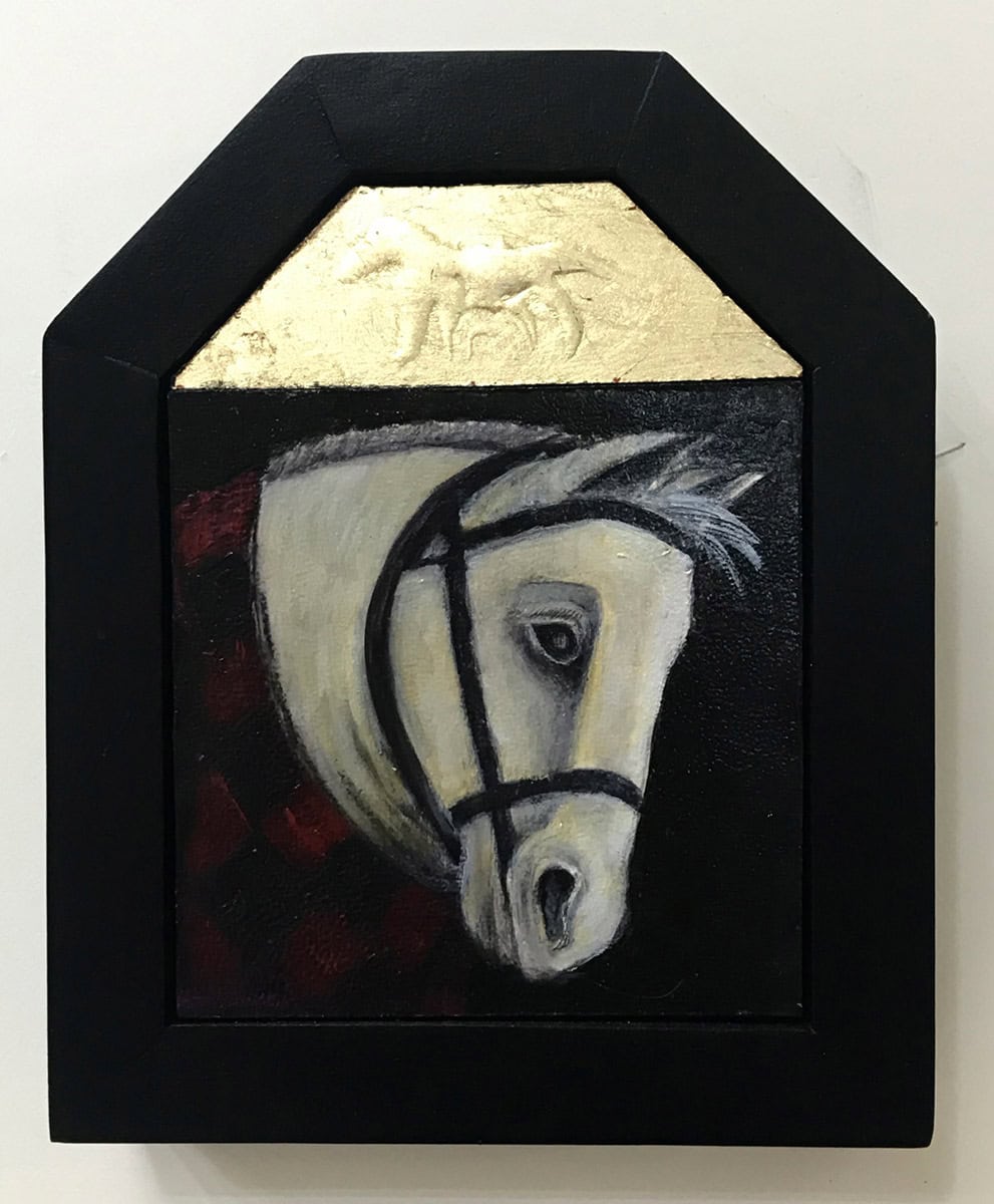 Treacy Ziegler "I Could Have Been Braver" 8x6 oil/gold composite on panel $490. SOLD