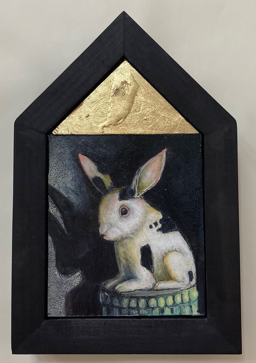 Treacy Ziegler "Illusion of Light" (Rabbit) 6.25x6 oil $650.