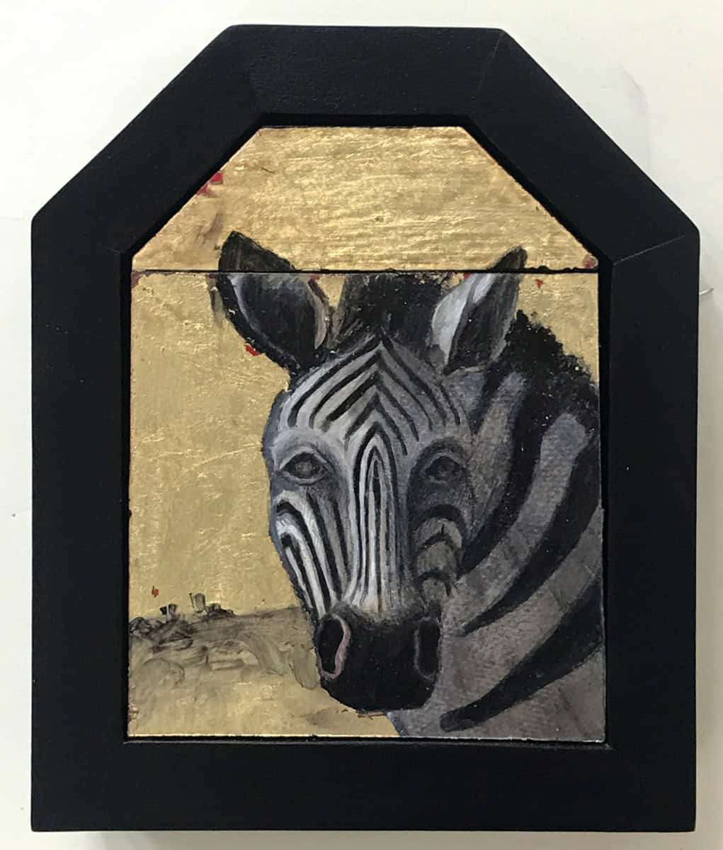 Treacy Ziegler "Tattooed" 8x6 oil/gold composite on panel $490.