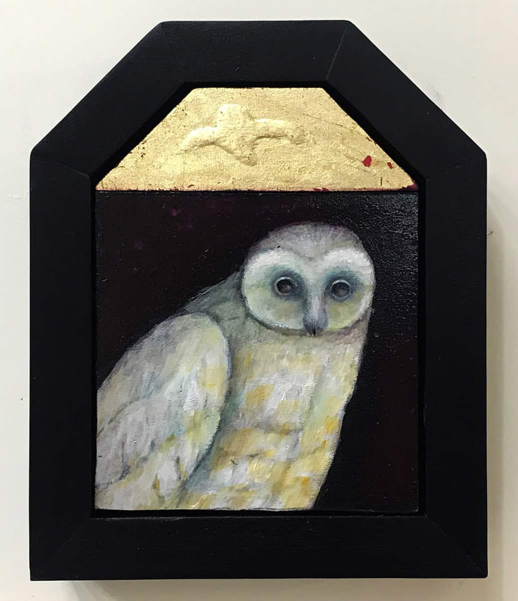 Treacy Ziegler "The Lambent Night" 8x6 oil/gold composite on panel $490. SOLD