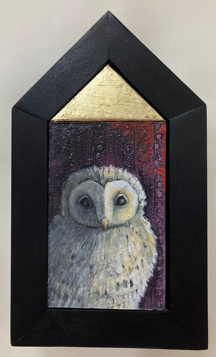 Treacy Ziegler "Waiting to Fly" (Owl) 6x4 oil $450. SOLD