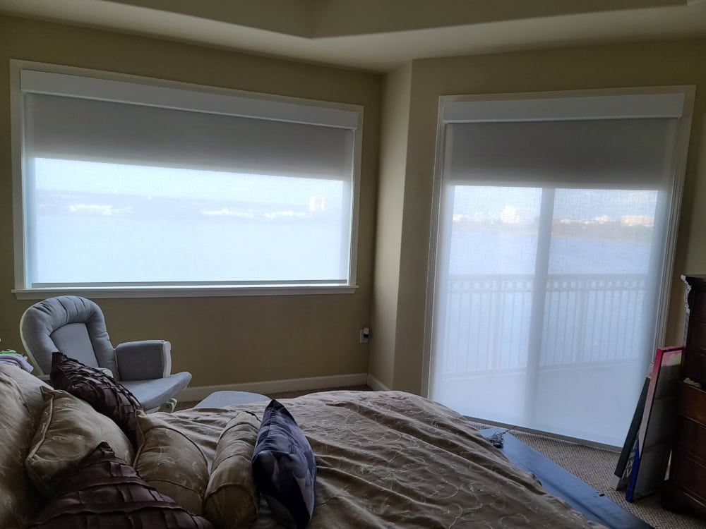 Two Roller shades in one window in Orlando