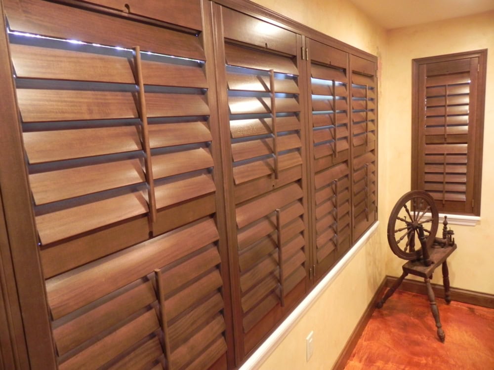 Stained Wood Shutters in a beautiful kitchen in Orlando