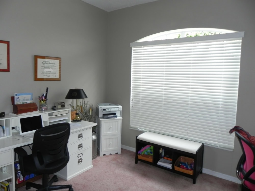 Custom Horizontal Blinds in an Arched Window