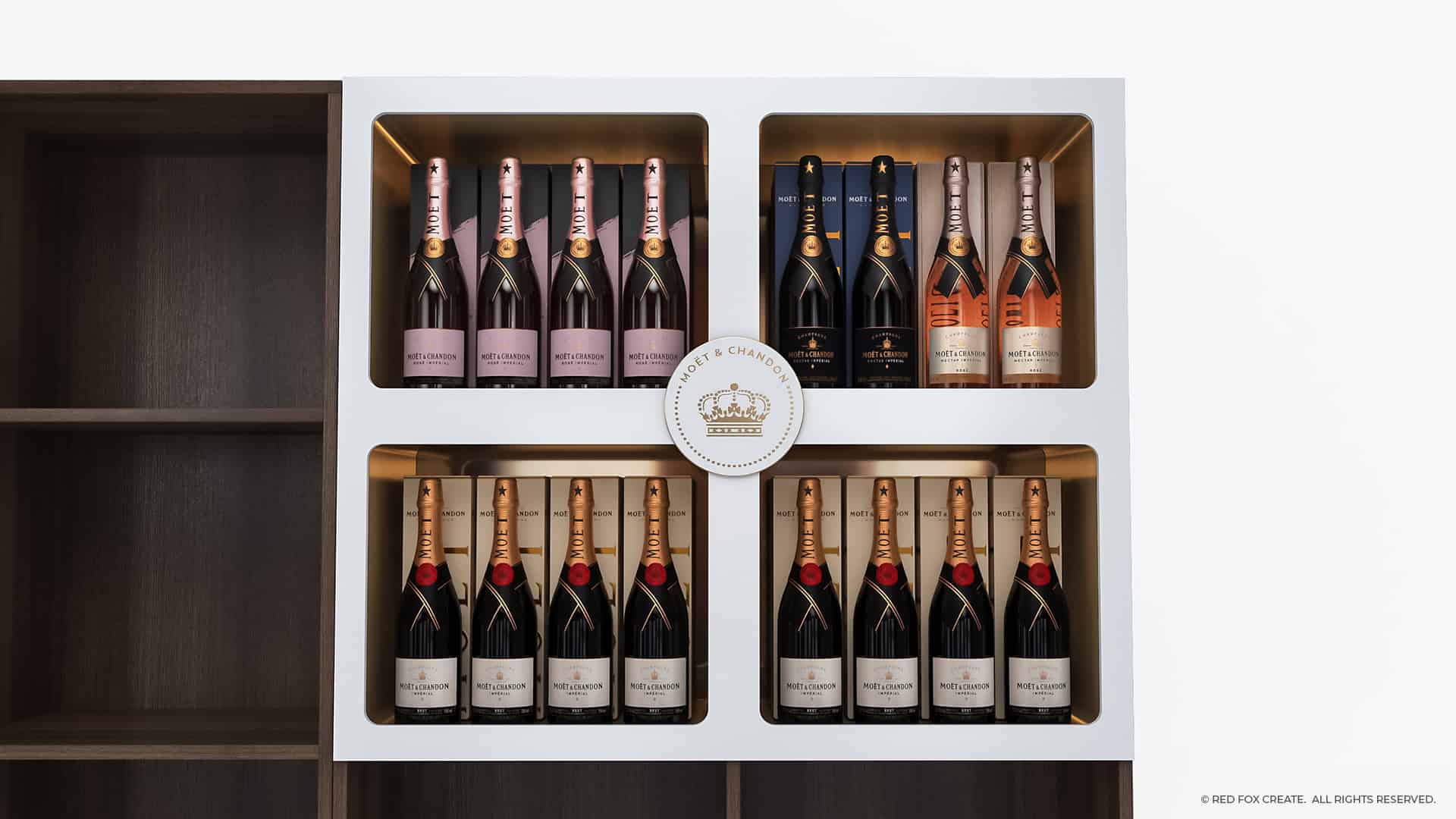 Red Fox Create - Moët & Chandon Shelf in Shelf Display