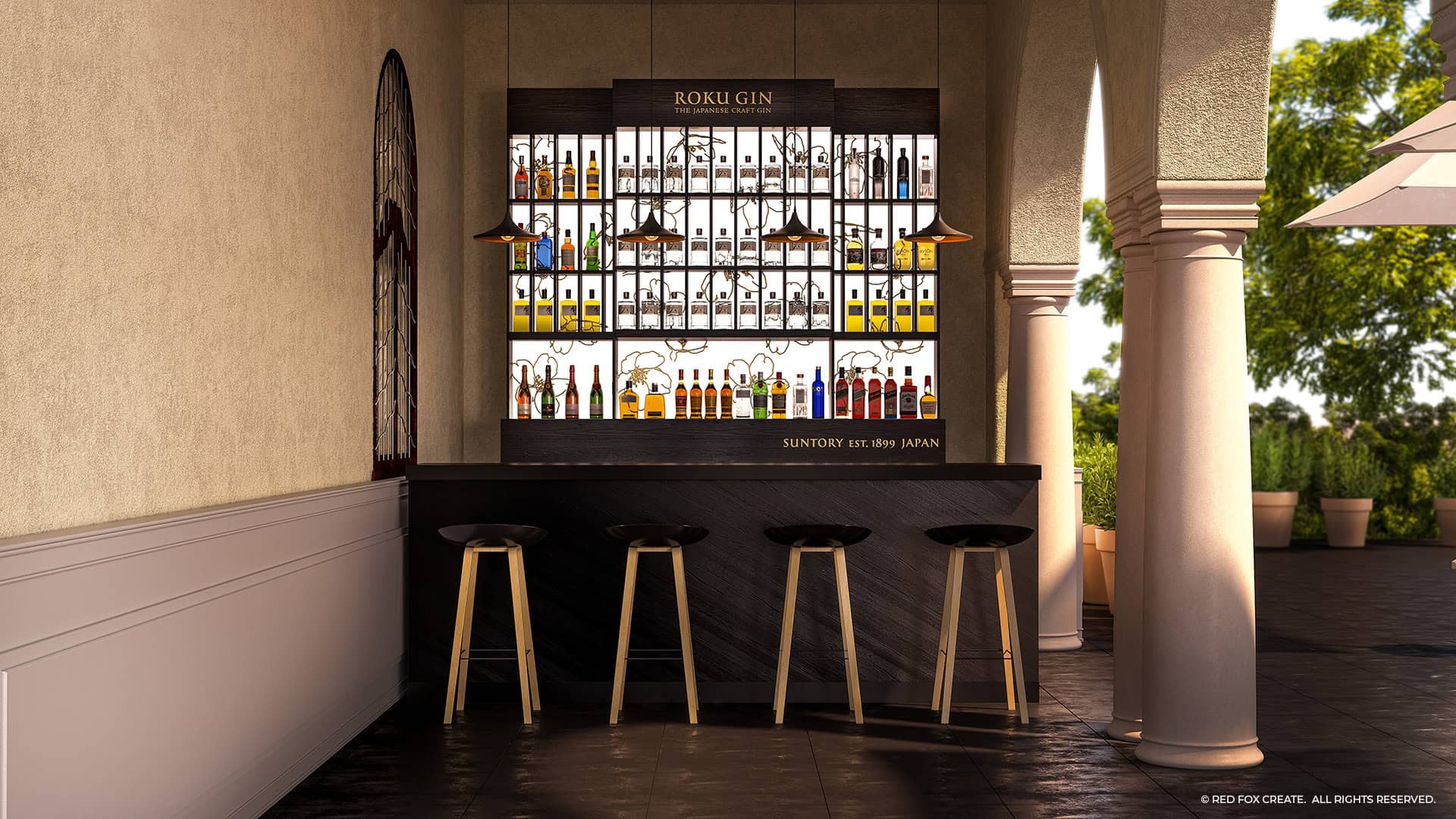Custom Roku Gin Bar for Himitsu at Camps Bay Retreat