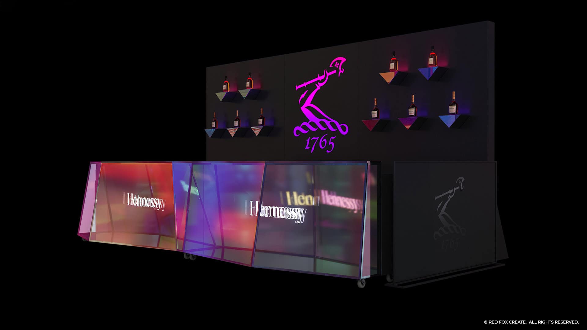 Red Fox Create - Hennessy Modular bars and Back of Bar