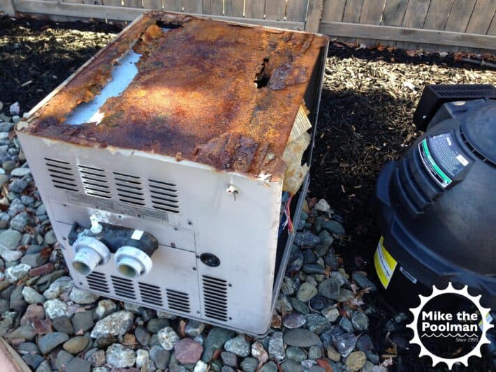 Rusted Hayward pool & spa heater